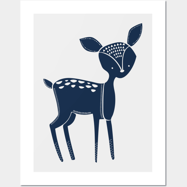 Tribal Woodland Fawn Wall Art by krimons